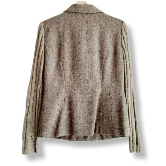 HER Energy Wool Blend Mixed Media Button Front Blazer Jacket Sz S - Picture 2 of 11